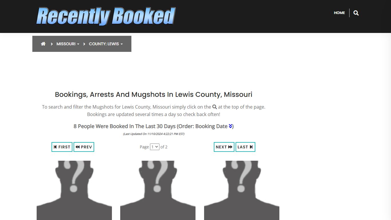 Bookings, Arrests and Mugshots in Lewis County, Missouri - Recently Booked