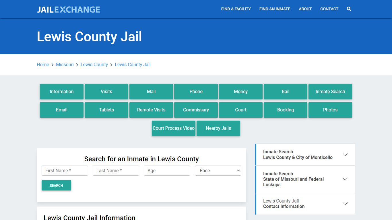 Lewis County Jail Roster Lookup, MO, Inmate Search